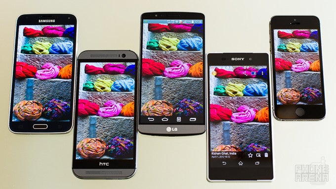 Screen comparison: G3 vs Xperia Z2 vs Galaxy S5 vs One (M8) vs iPhone 5s