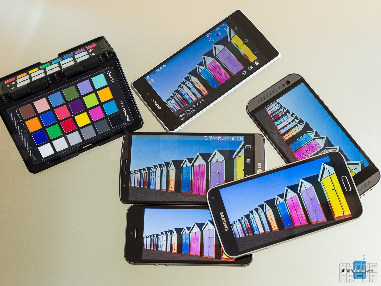 Screen comparison: G3 vs Xperia Z2 vs Galaxy S5 vs One (M8) vs iPhone 5s
