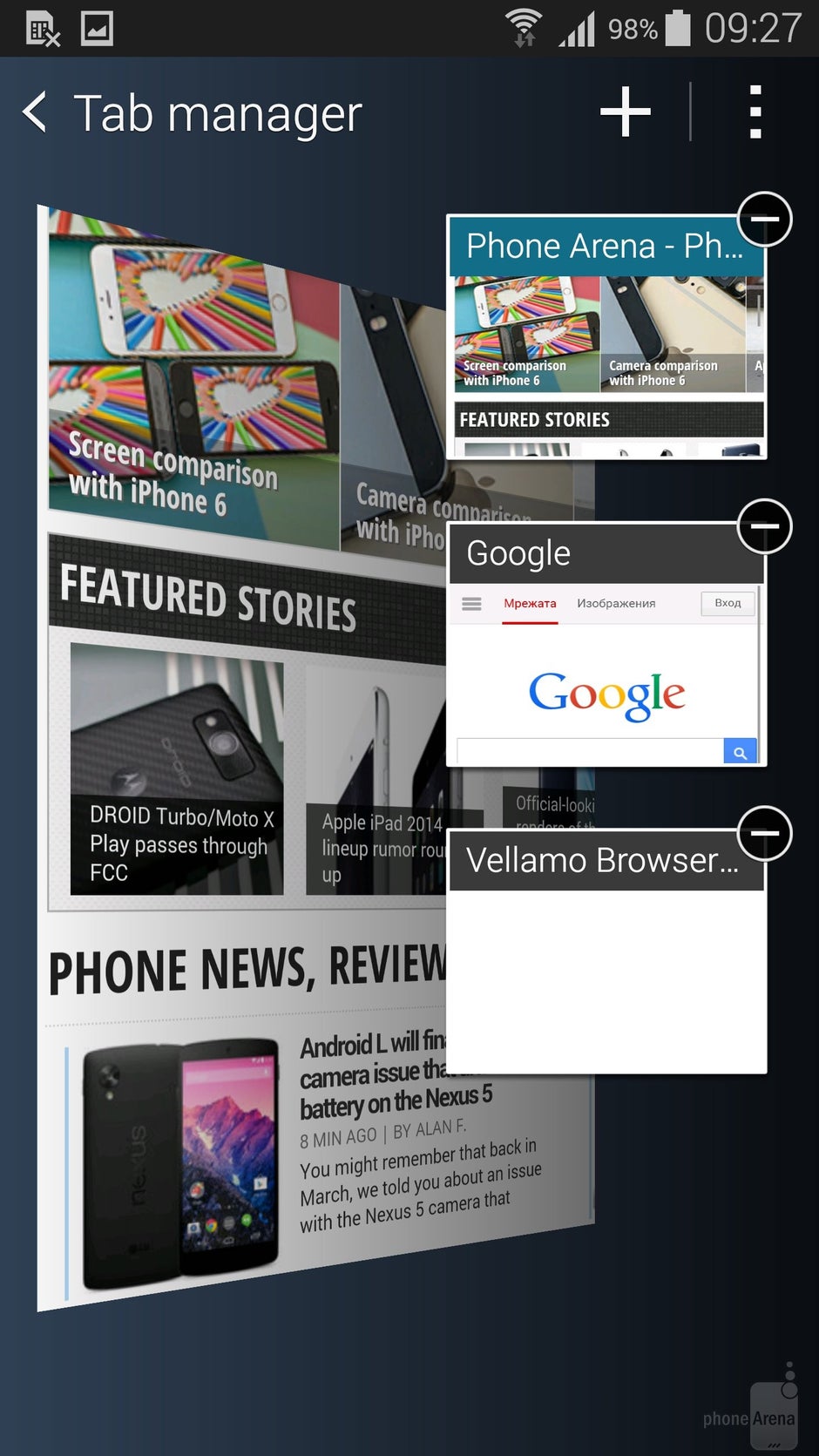 Navigazione Web sul Samsung Galaxy Note 4 - Samsung Galaxy Note 4 vs Nokia Lumia 1520