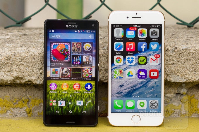 Wolf in schaapskleren Blauw bord Apple iPhone 6 vs Sony Xperia Z3 Compact - PhoneArena