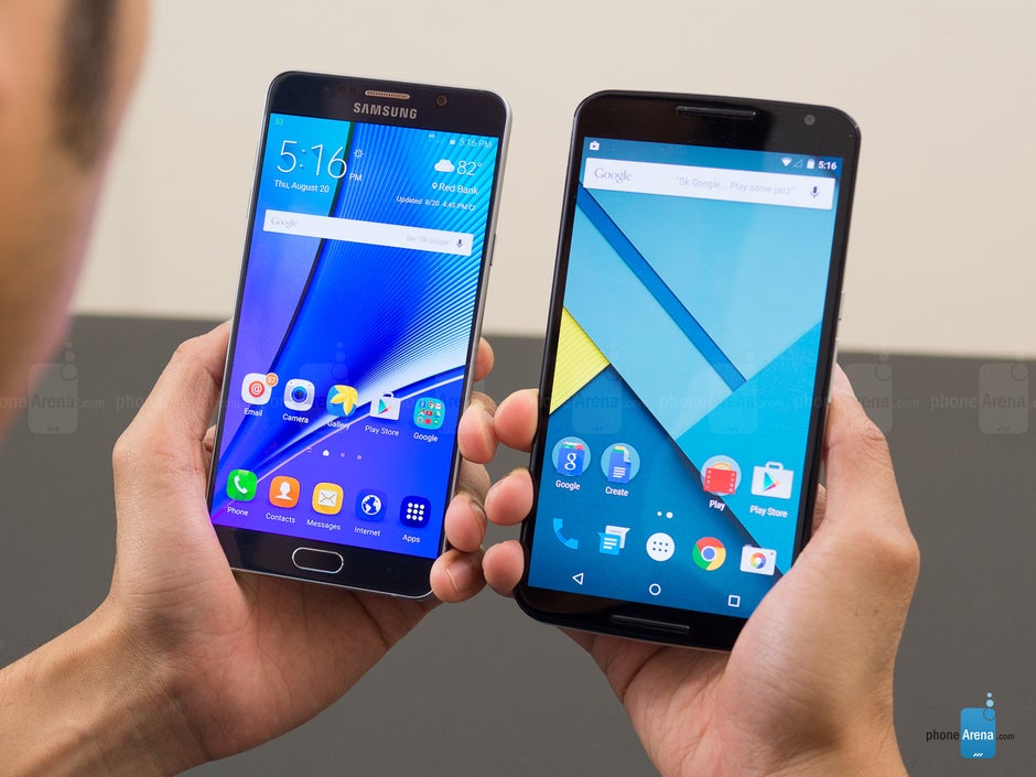 Samsung Galaxy Note5 frente a Google Nexus 6
