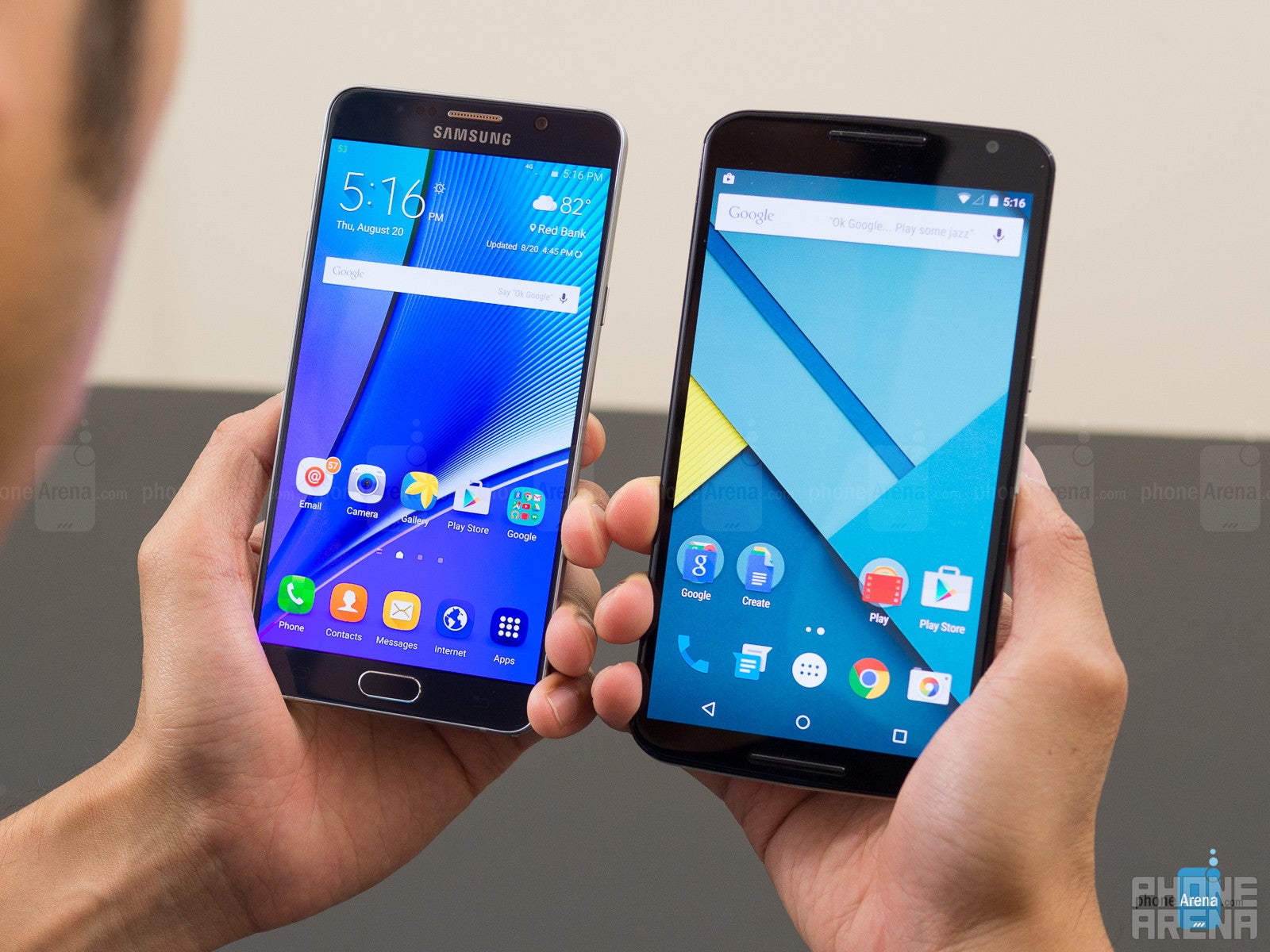 Samsung Galaxy Note5 vs Google Nexus 6