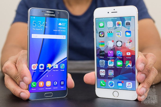 Samsung Galaxy Note5 vs Apple iPhone 6 Plus