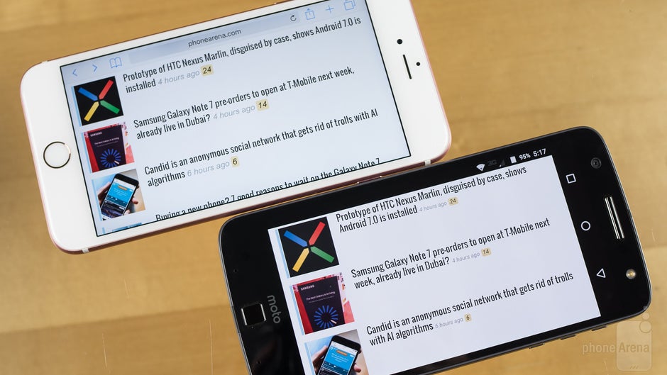 Moto Z Force Droid gegen Apple iPhone 6s Plus