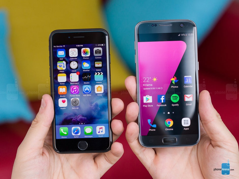 Apple iPhone vs Samsung S7 PhoneArena