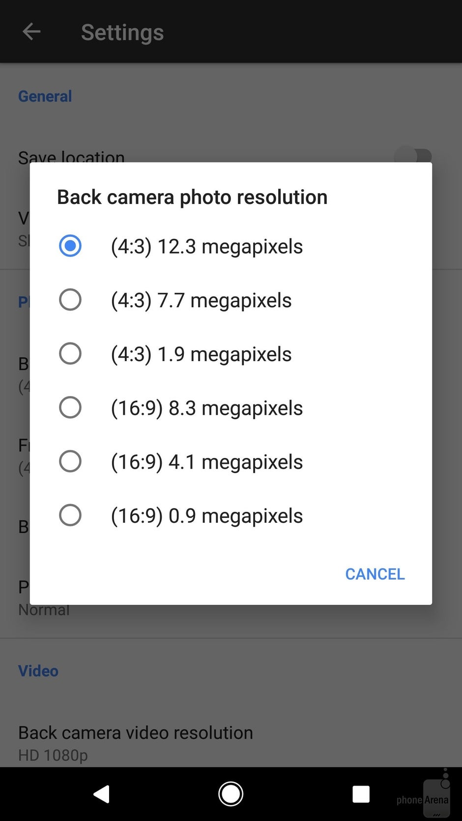 Interfaccia della fotocamera del Pixel XL - Google Pixel XL vs LG V20