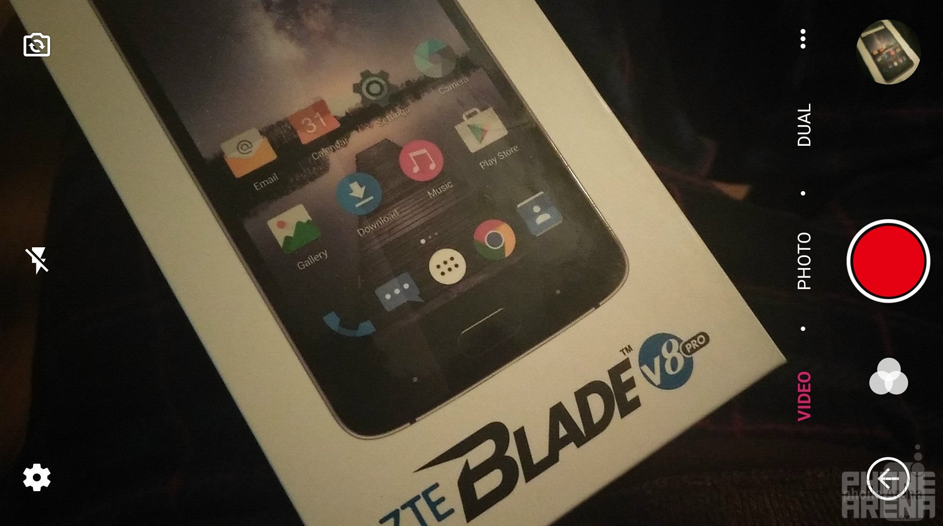 The video recording screen - ZTE Blade V8 Pro Review