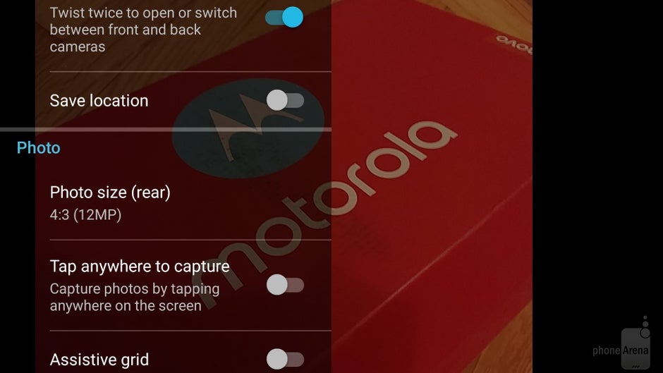 Camera app interface - Motorola Moto Z2 Play Review