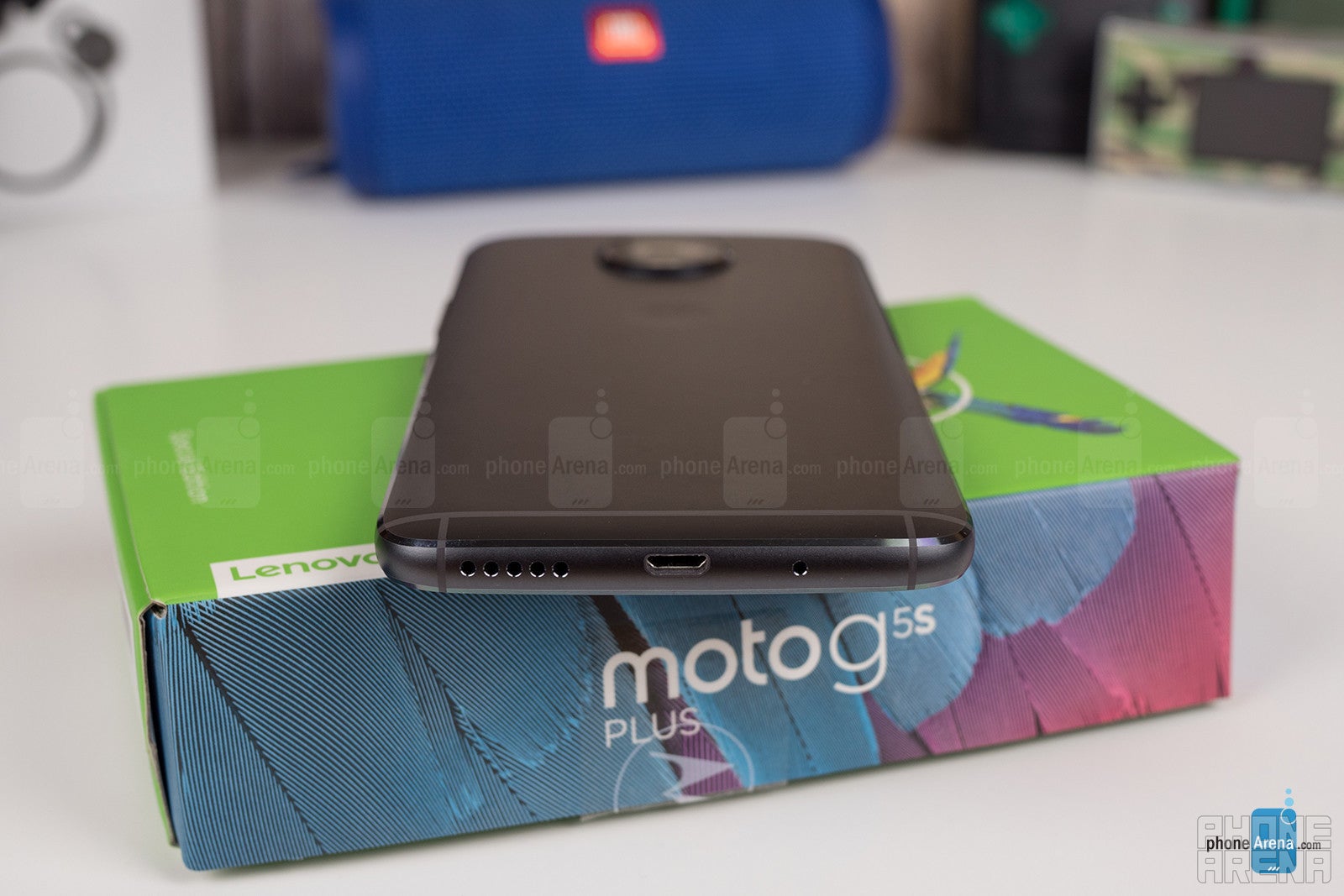 The micro USB port on the bottom - Moto G5S Plus Review
