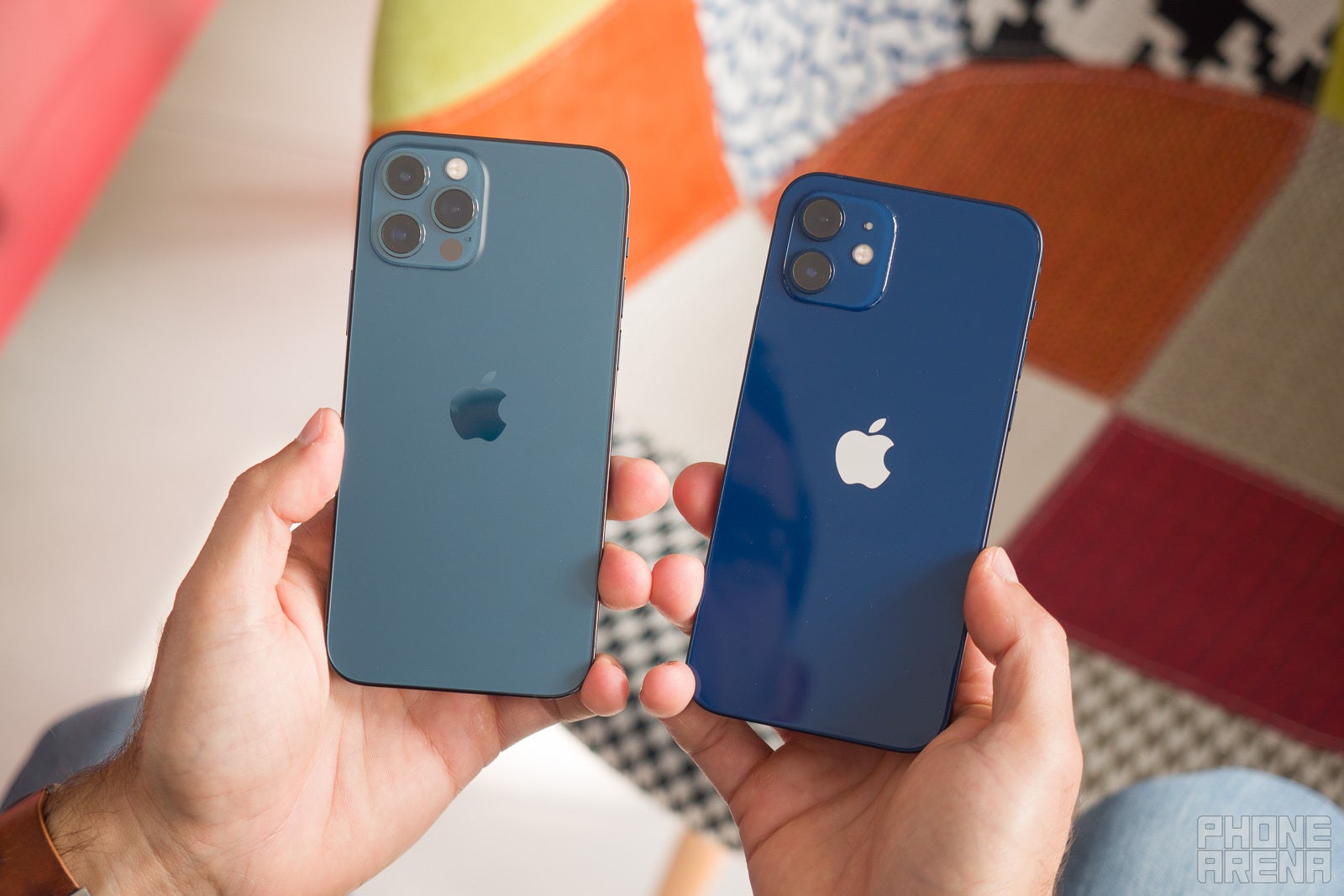 The iPhone 12 Blue is slightly darker blue color than the iPhone 12 Pro - iPhone 12 vs iPhone 12 Pro