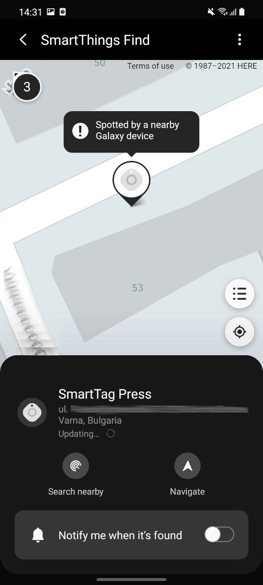 Galaxy smart tag function