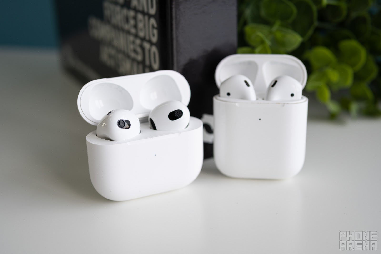 The AirPods 3 (left) and AirPods 2 (right) - AirPods 3 vs AirPods 2: Visible evolution