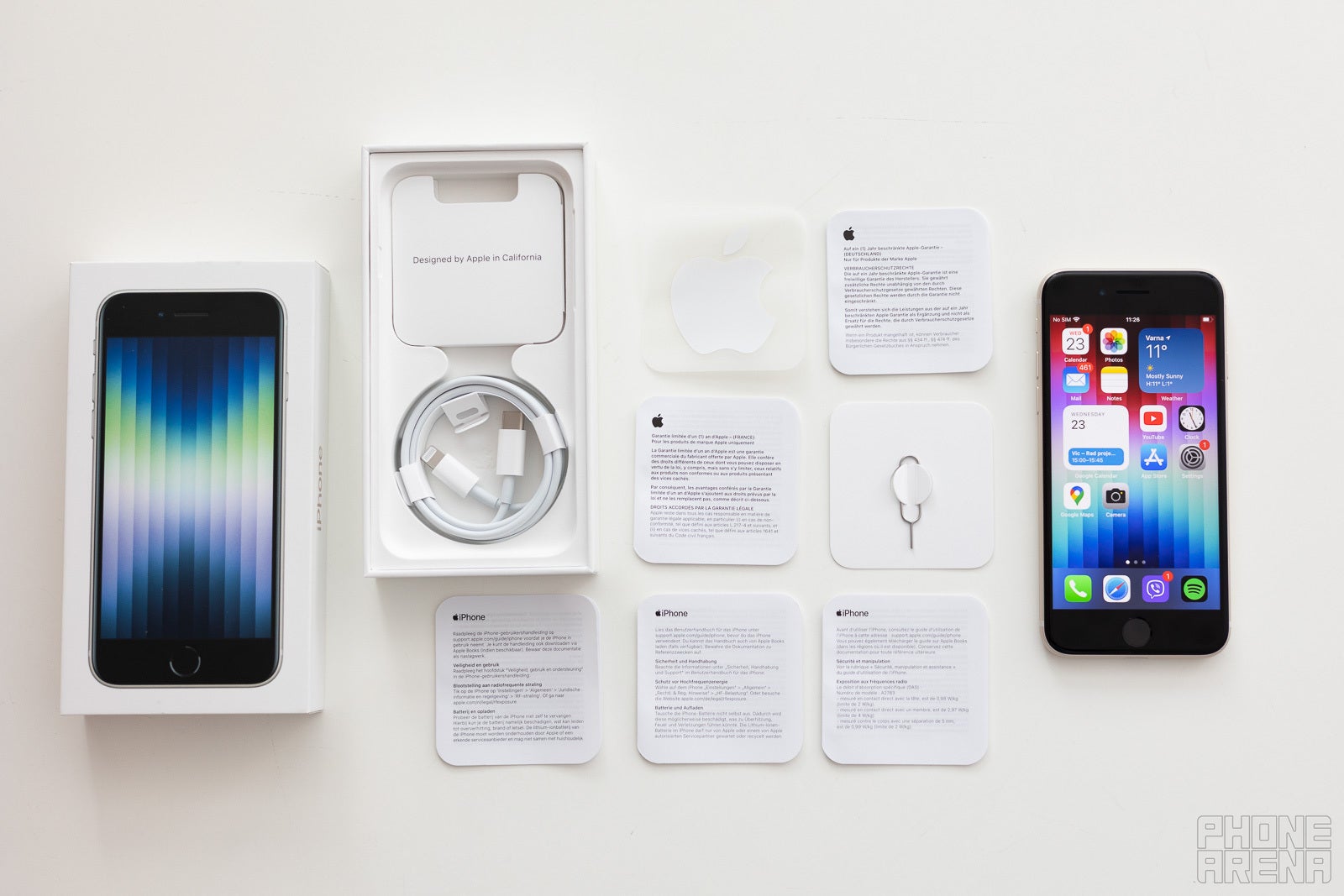 That&#039;s a lot of user manuals, a cable, but no charger in the box - iPhone SE 3 Review: déjà vu