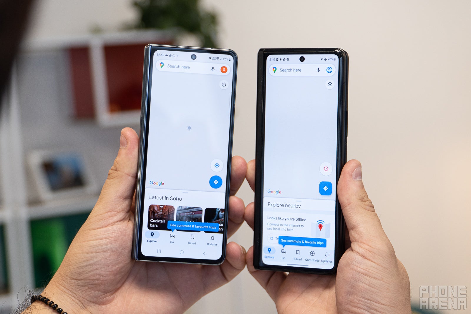 (Image credit - PhoneArena) The wider Cover screen is a big improvement - Samsung Galaxy Z Fold 4 vs Z Fold 3: comparison