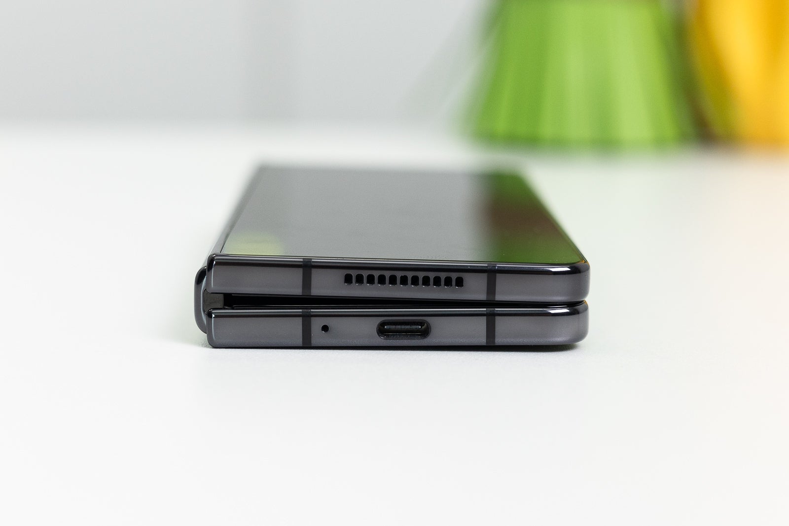 (Image credit - PhoneArena) Galaxy Z Fold 4 speaker grill and USB Type-C port - Galaxy Z Fold 4 review: key advantages