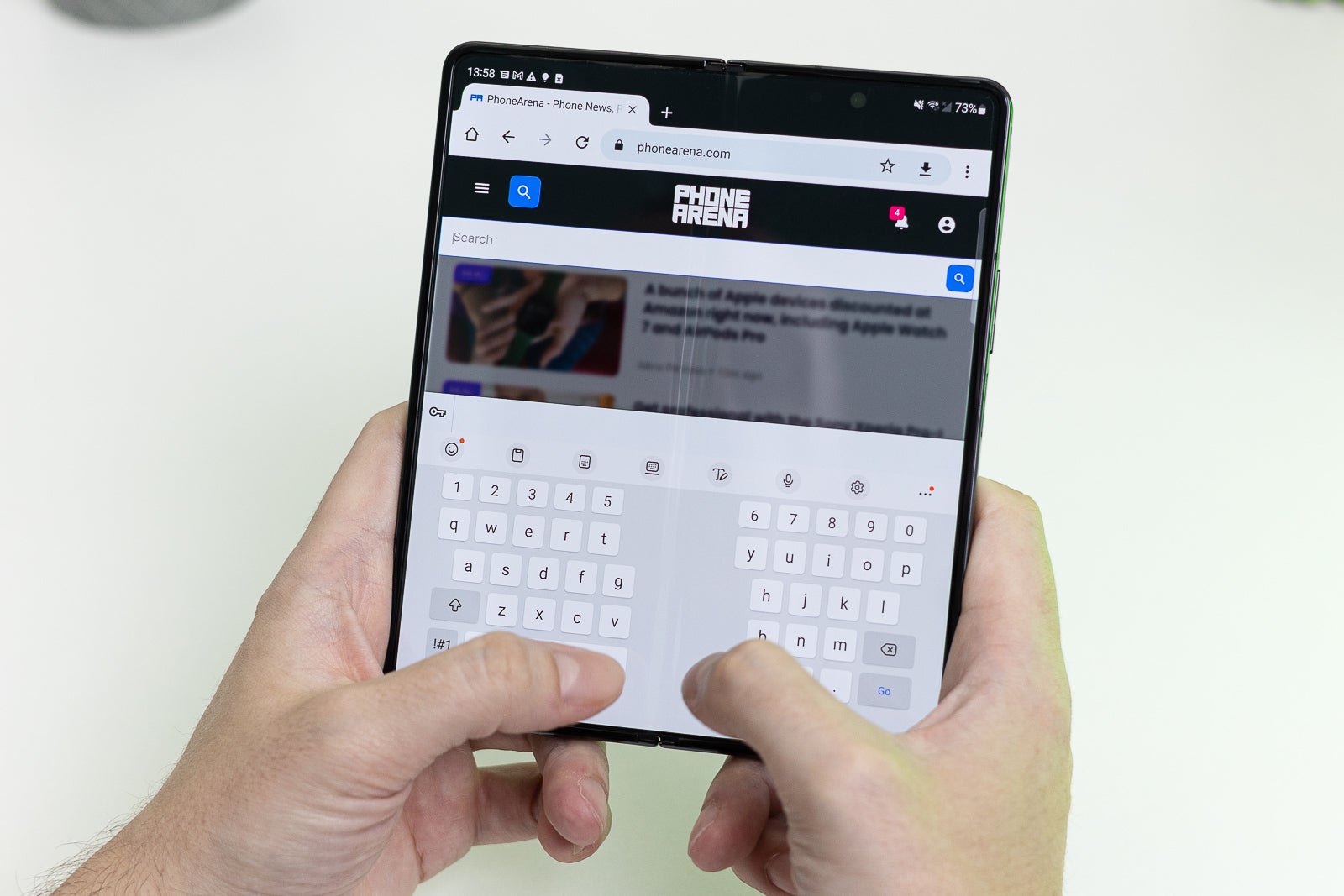(Image credit - PhoneArena) Galaxy Z Fold 4 touch keyboard - Galaxy Z Fold 4 review: key advantages