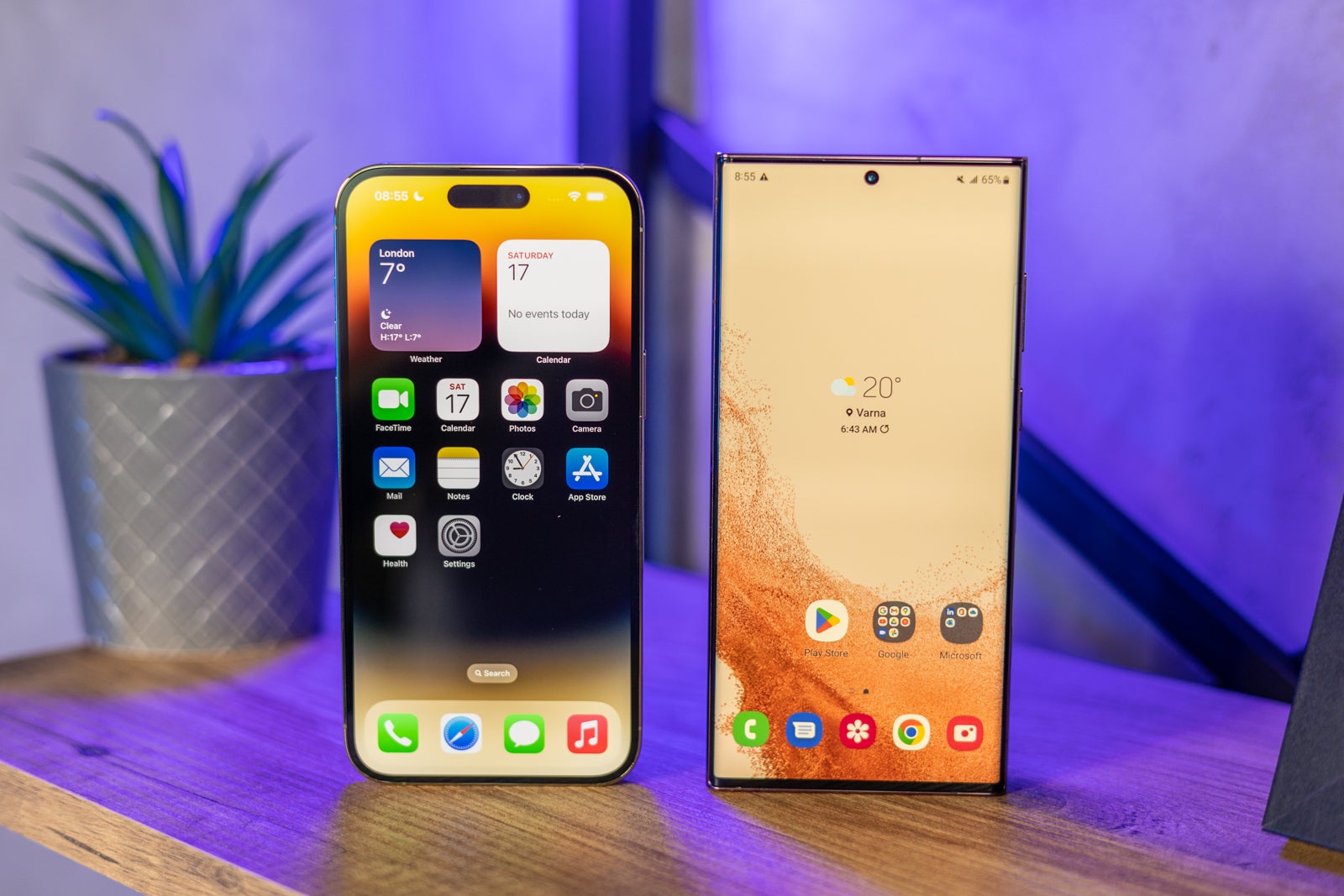 (Image Credit - PhoneArena) iPhone 14 Pro Max vs Galaxy S22 Ultra design - iPhone 14 Pro Max vs Samsung Galaxy S22 Ultra: comparison