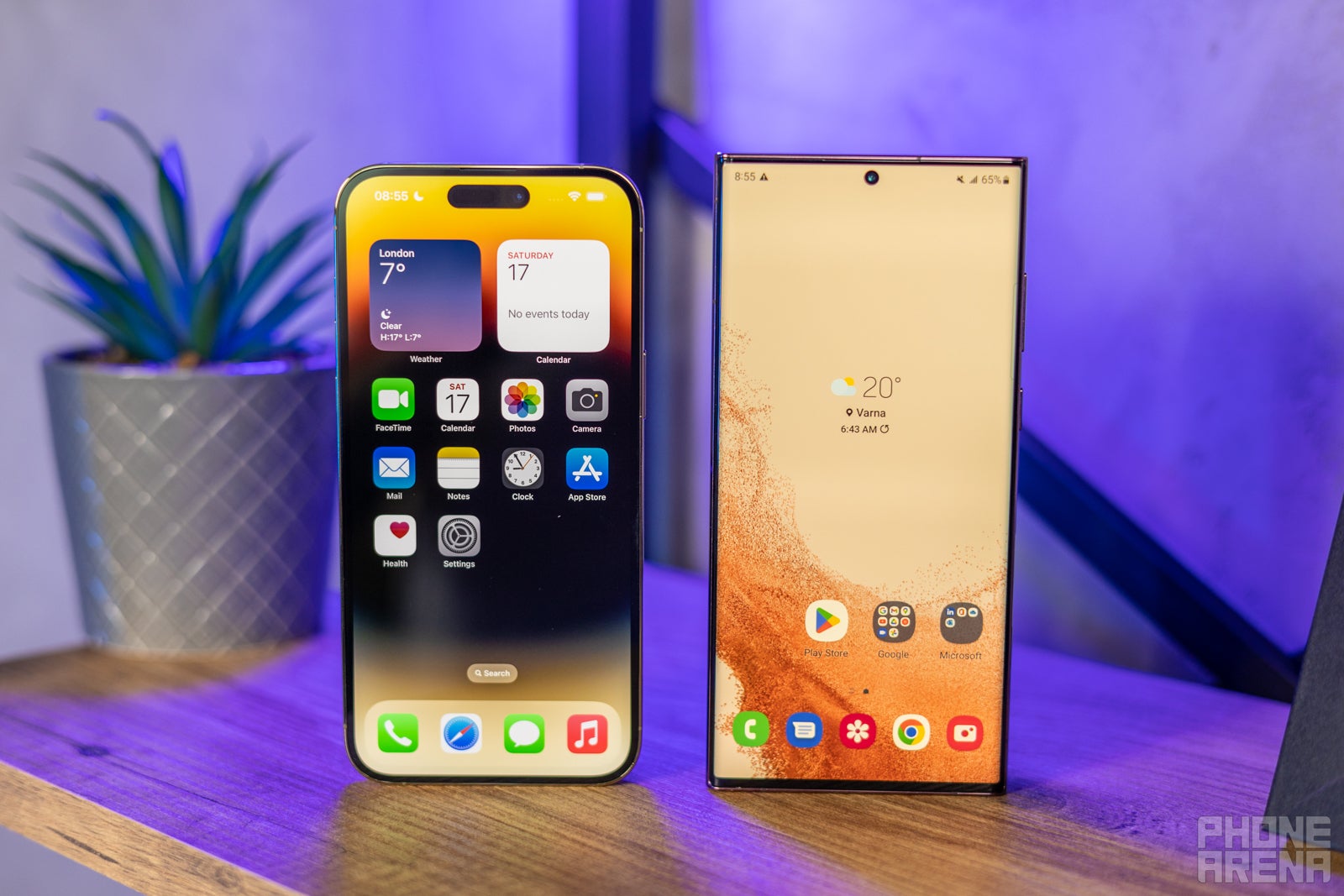 (Image Credit - PhoneArena) iPhone 14 Pro Max vs Galaxy S22 Ultra design - iPhone 14 Pro Max vs Samsung Galaxy S22 Ultra: comparison