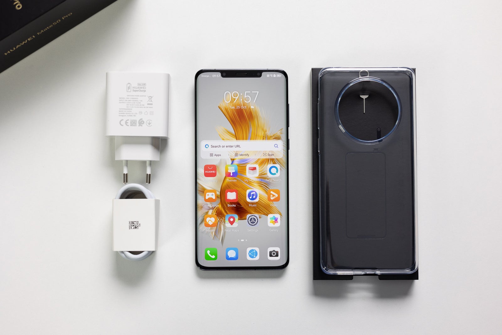 Custodia Trasparente Per HUAWEI Mate 50 Pro Con Design Gatto - Cover In Silicone TPU Morbida, Antiurto E Antigraffio, Ultrasottile, Supporta Ricarica Wireless