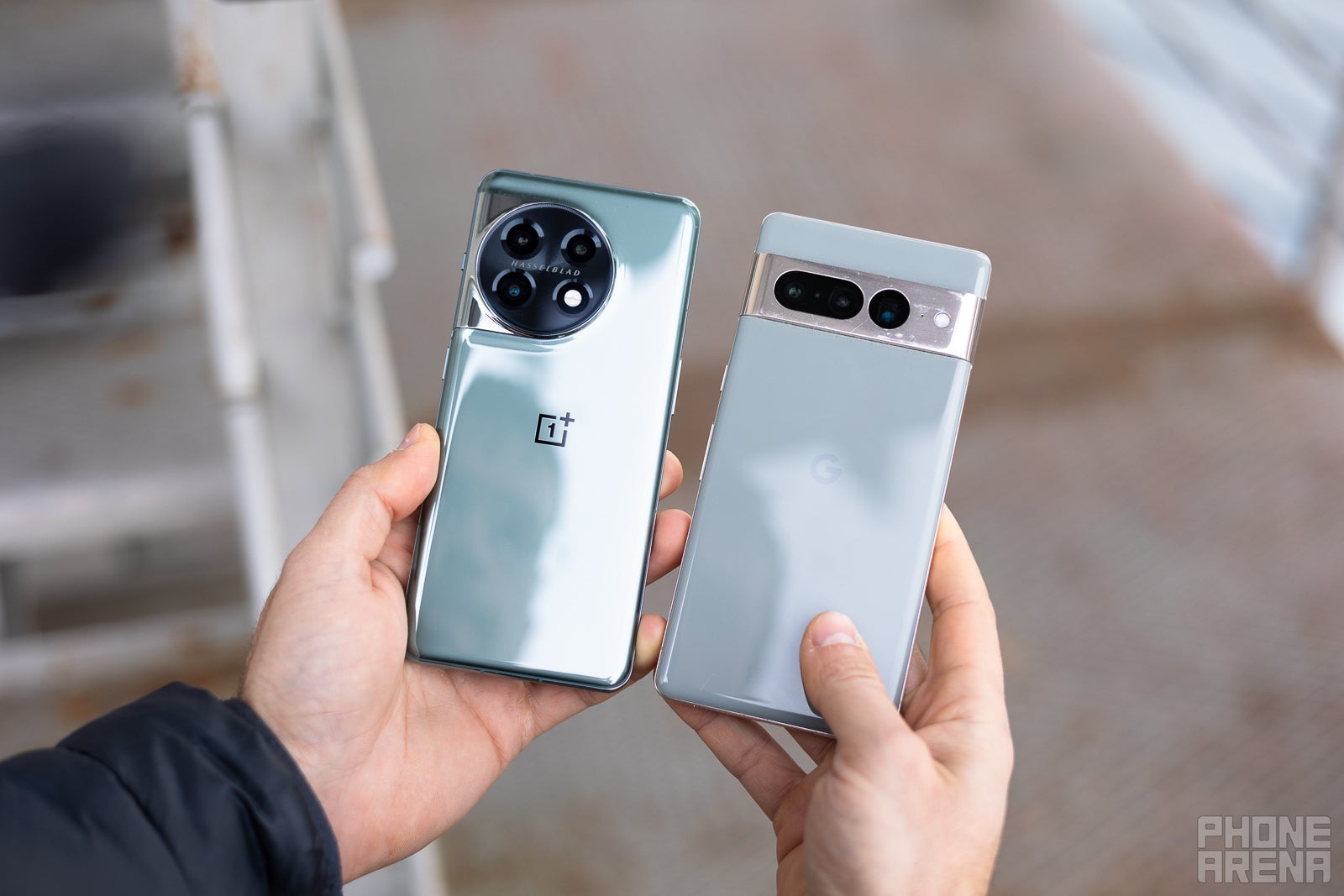 (Image credit - PhoneArena) OnePlus 11 (left) and Google Pixel 7 Pro (right) - OnePlus 11 vs Google Pixel 7 Pro