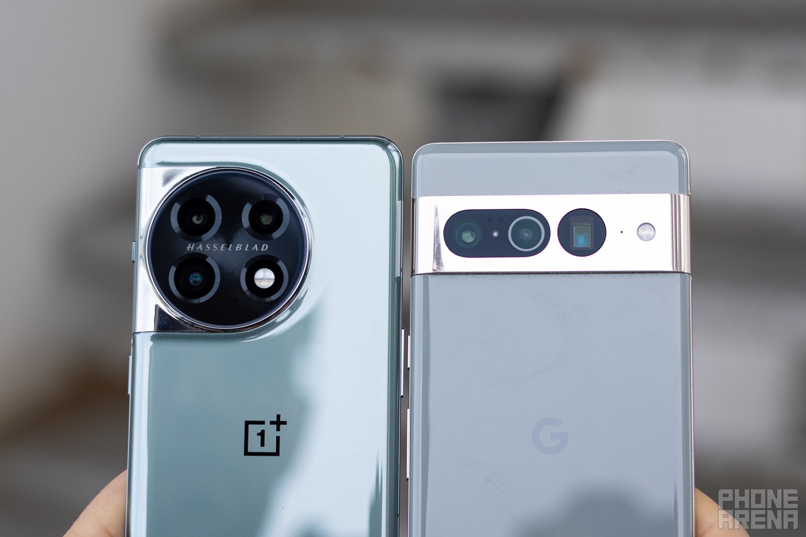(Image credit - PhoneArena) OnePlus 11 (left) and Google Pixel 7 Pro (right) - OnePlus 11 vs Google Pixel 7 Pro