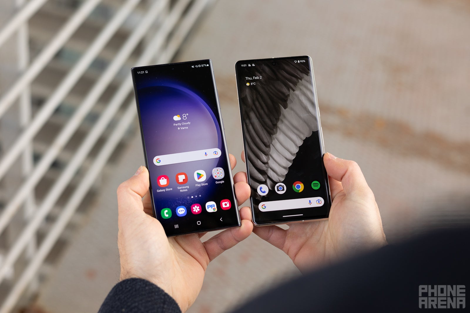 (Image Credit - PhoneArena) Both phones have large OLED screens with gorgeous colors - Samsung Galaxy S23 Ultra vs Google Pixel 7 Pro: the battle of Androids
