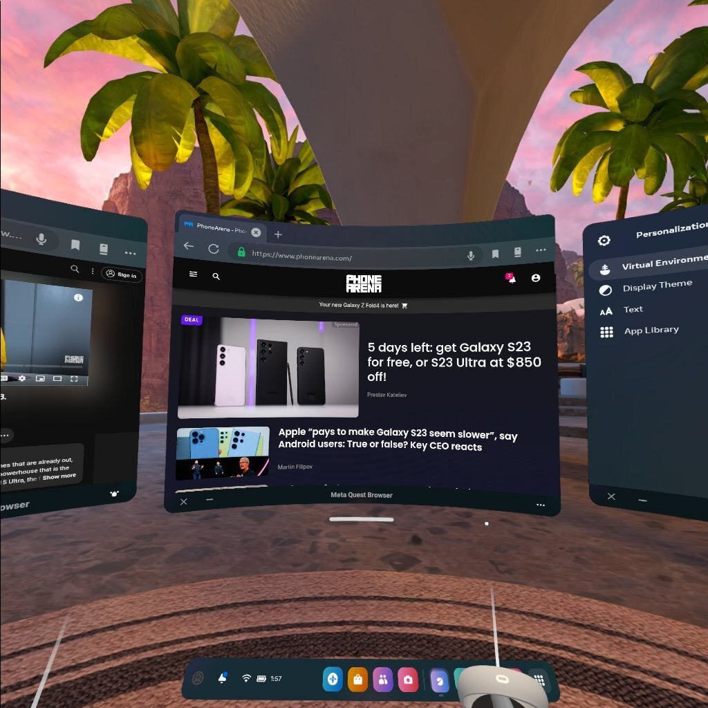 Watching a video, browsing a website and going trough the settings menu at the same time! The Oculus Quest 2 user interface is really good - Oculus Quest 2 long-term review: still worth it?