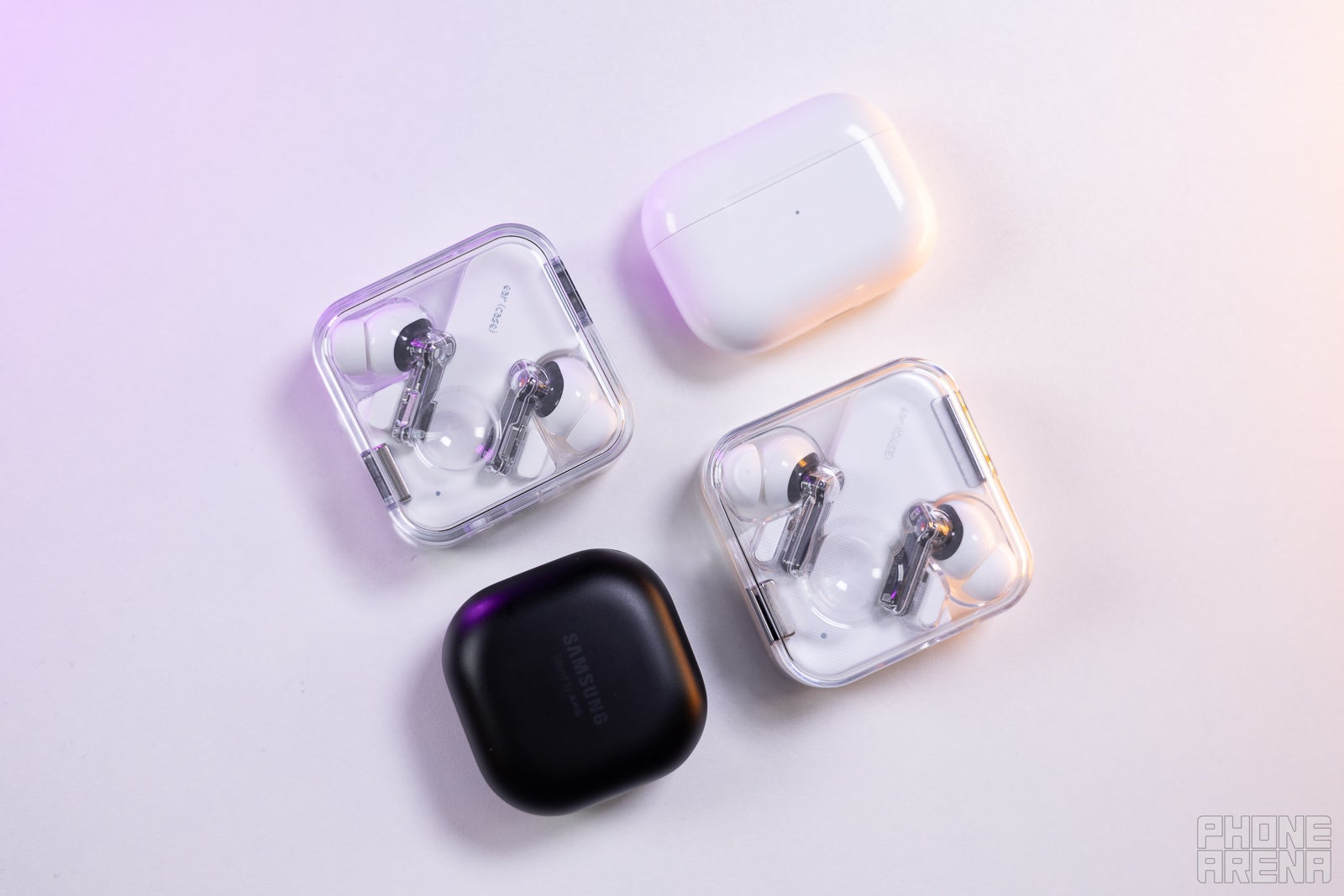 Ear (2) - left, AirPods Pro 2 - top, Ear (1) - right, Galaxy Buds Pro - bottom&amp;nbsp;(Image credit - PhoneArena) - Nothing Ear (2) review: wow!