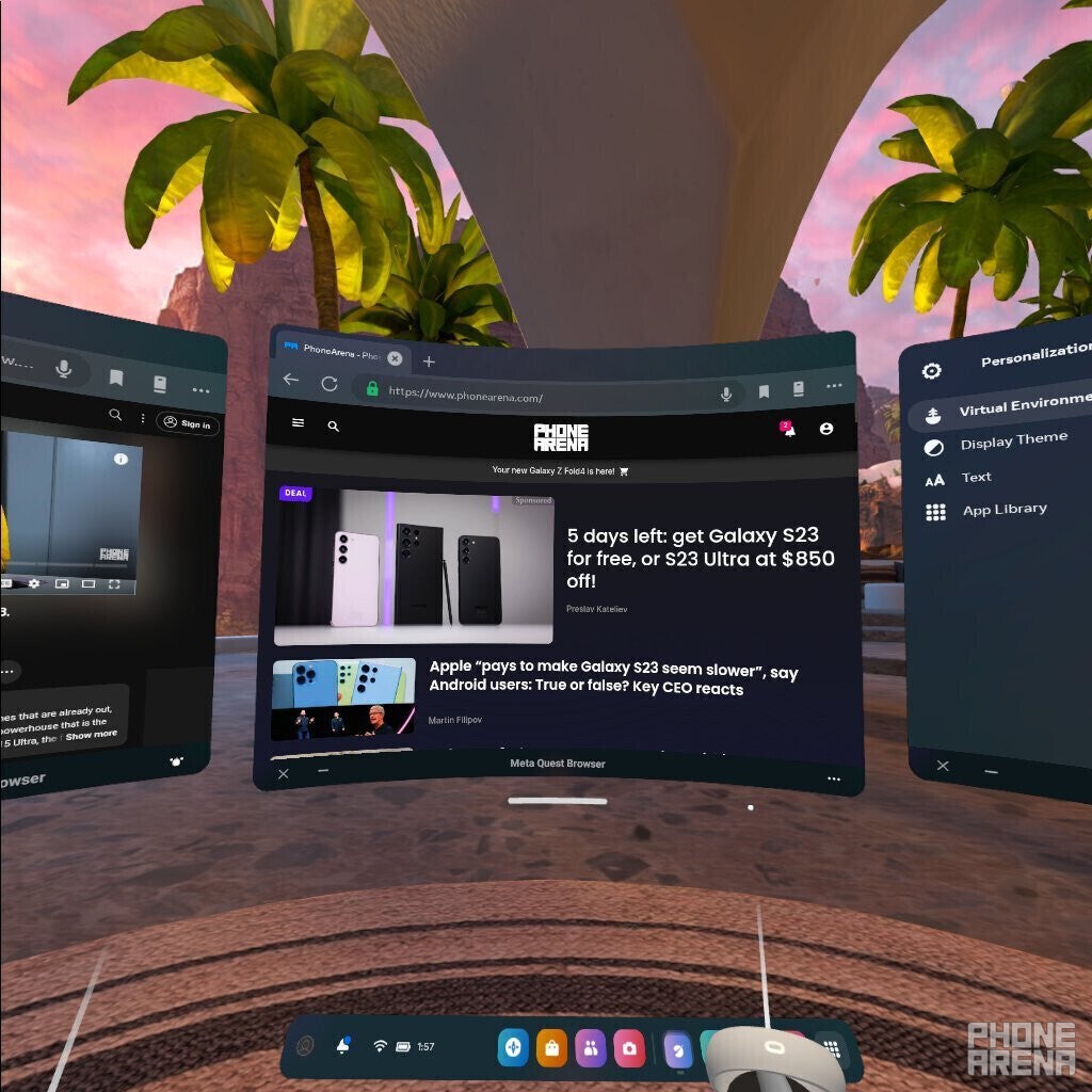 (Image Credit - PhoneArena) The Quest 2 user interface; multitasking - Meta Quest 2 vs Oculus Rift S: Which one should you buy? The standalone VR headset or the PCVR-only