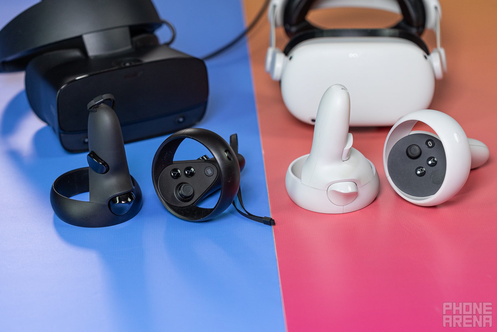 (Image Credit - PhoneArena) The Oculus Rift S (left) and Meta Quest 2 (right) - Meta Quest 2 vs Oculus Rift S: Which one should you buy? The standalone VR headset or the PCVR-only