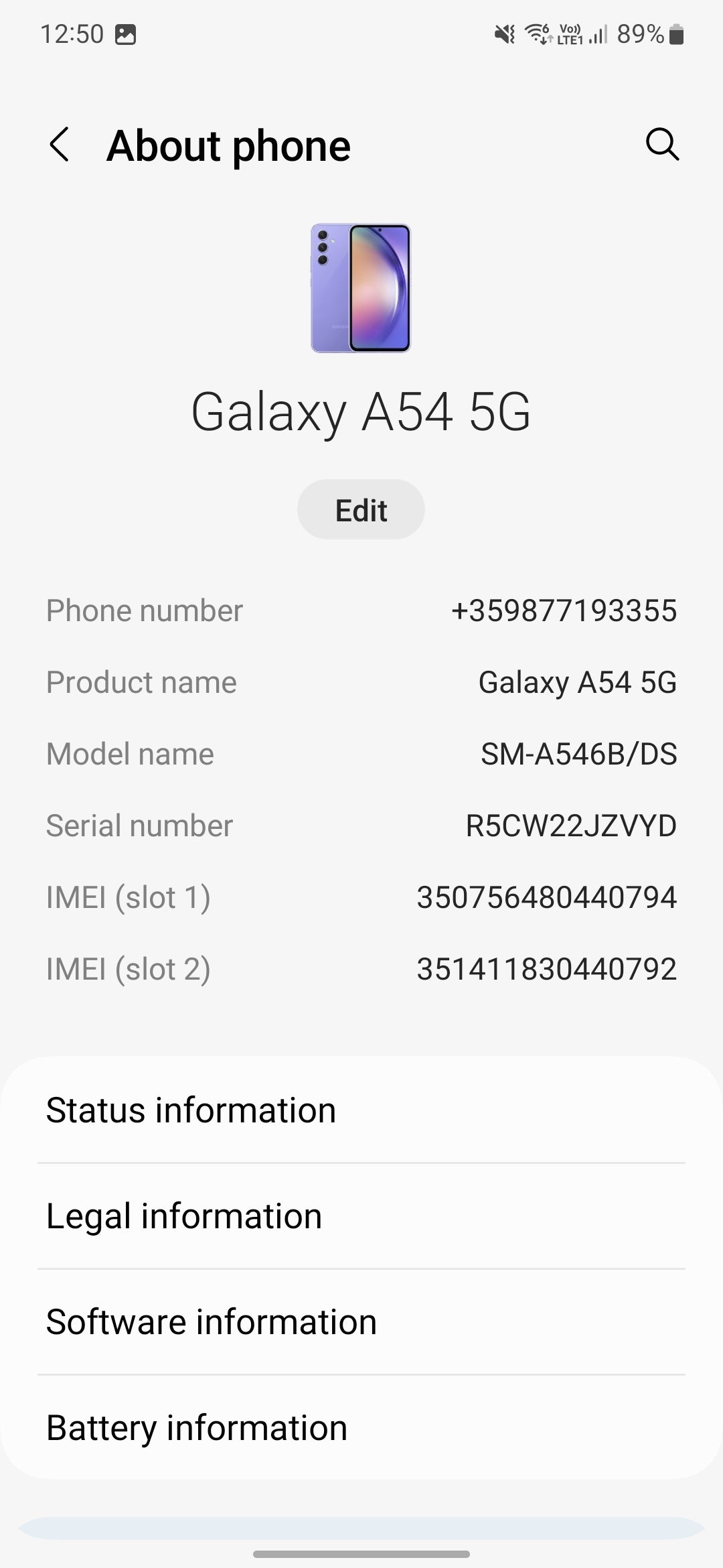 Galaxy A54 5G Awesome White 256 GB