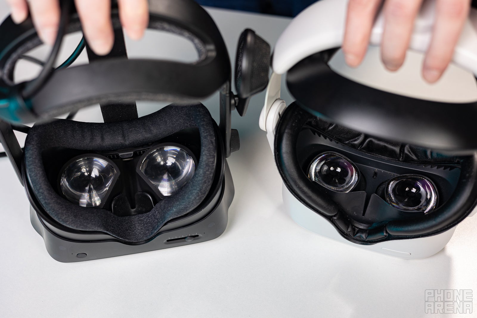 (Image Credit - PhoneArena) The Valve Index (left) has bigger lenses and a higher FOV than the Quest 2 (right), but its display is lower resolution - Meta Quest 2 vs Valve Index: Meta is just on another level with its virtual reality headsets