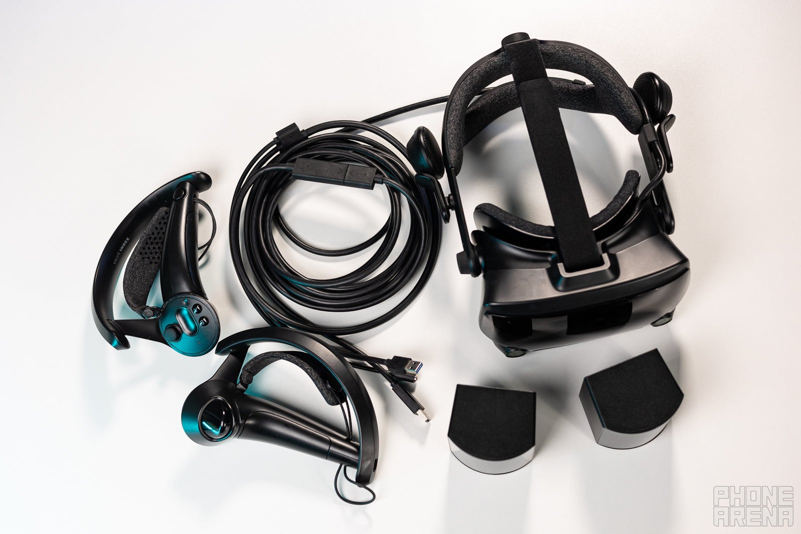 (Image Credit - PhoneArena) The Valve Index uses two Base Stations (or more) for tracking; they also plug into the mains and emit a high-pitched noise - Meta Quest 2 vs Valve Index: Meta is just on another level with its virtual reality headsets