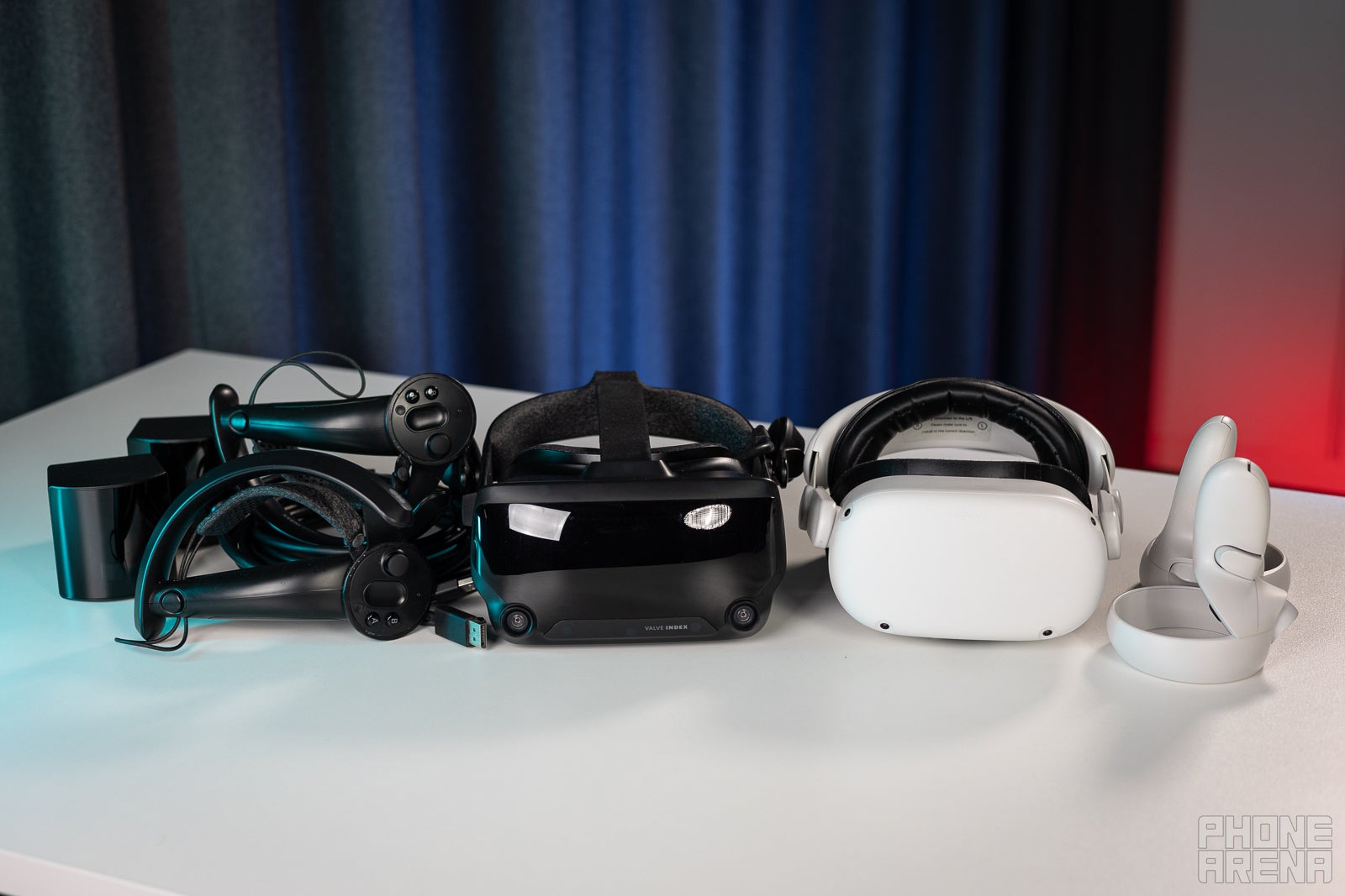 (Image Credit - PhoneArena) The Valve Index (left) and Quest 2 (right) - Meta Quest 2 vs Valve Index: Meta is just on another level with its virtual reality headsets