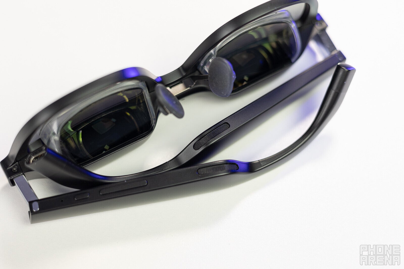 Nreal Air, bottom view, showing its speaker grills - Apple Vision Pro vs Nreal Air (now XREAL Air): Some similar features, vastly different price tags