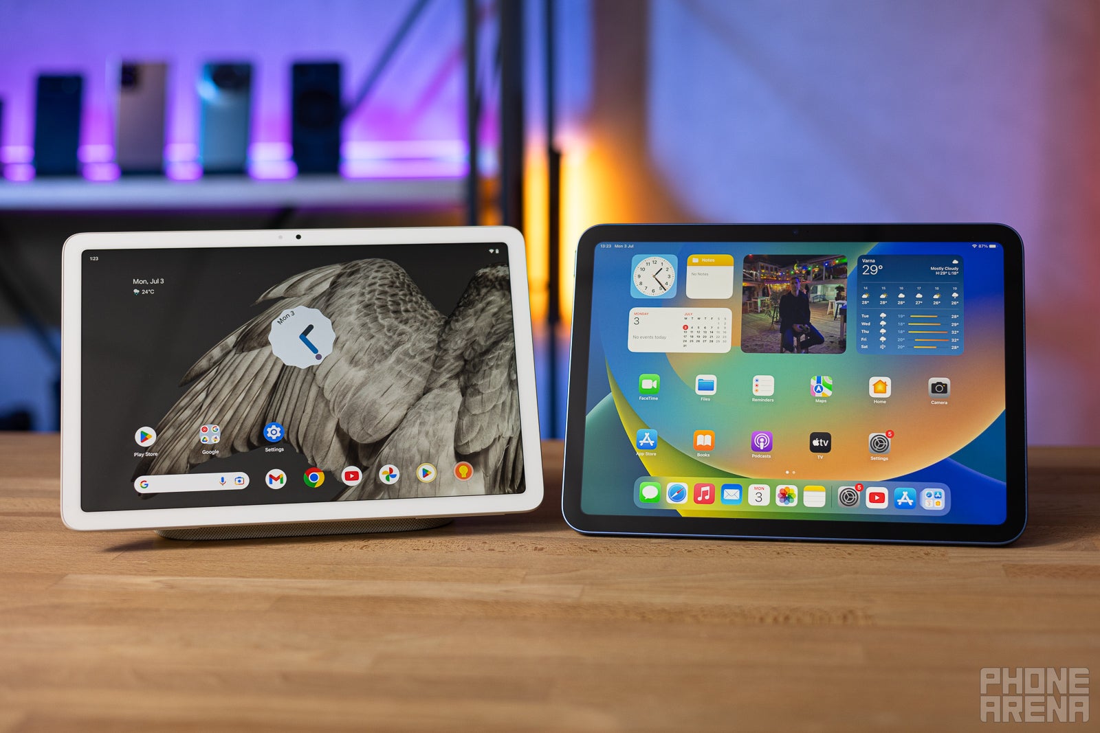 Image credit - PhoneArena - Google Pixel Tablet vs Apple iPad 10th gen: play versus work