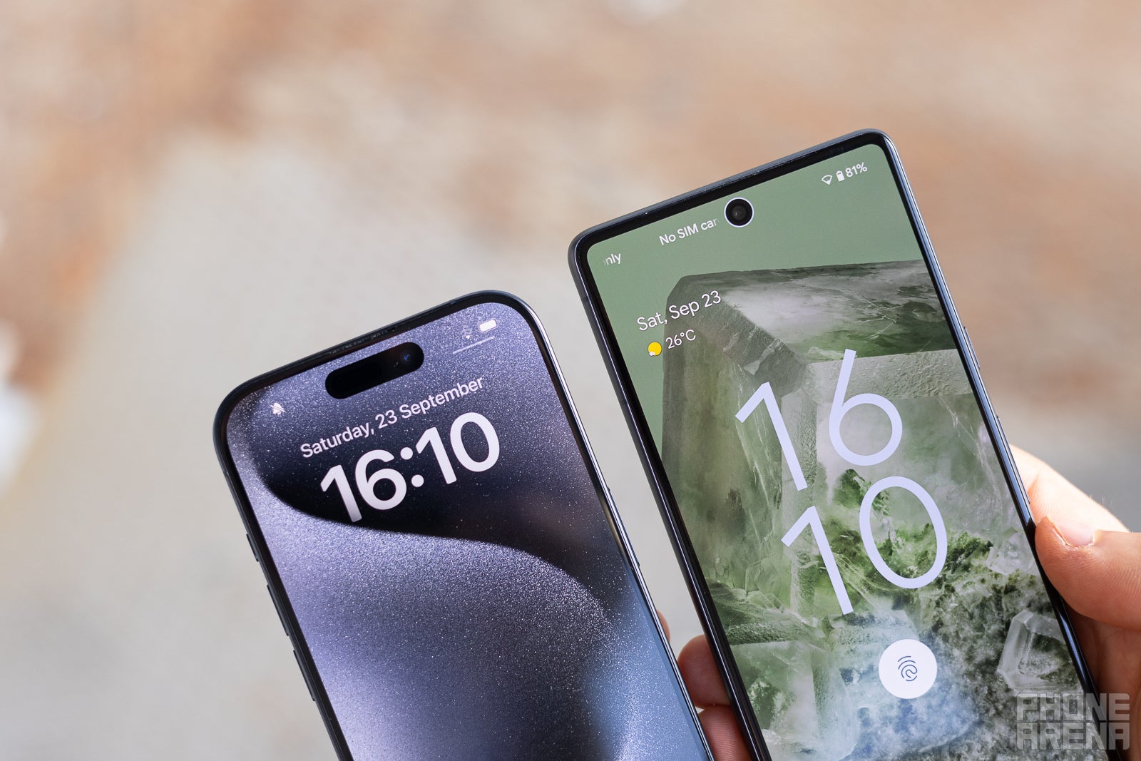 (Image Credit - PhoneArena) - iPhone 15 Pro vs Google Pixel 7: blue pill or red pill?