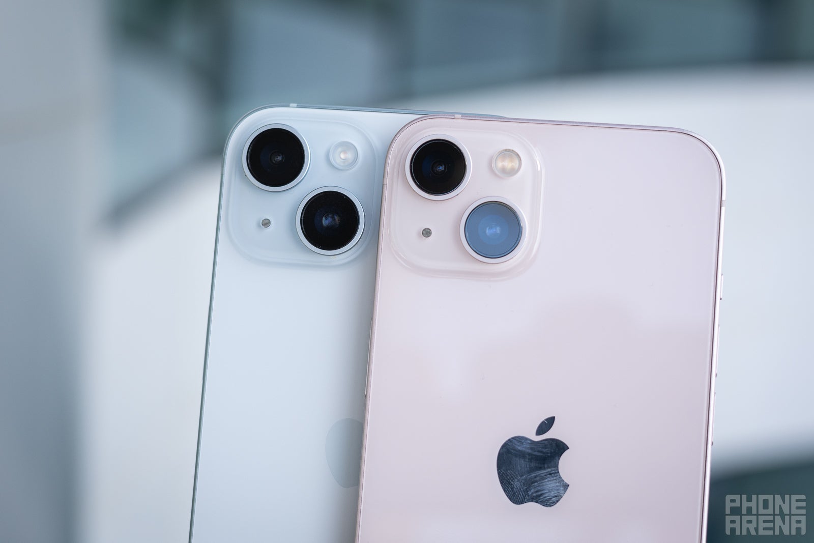 iPhone 15 next to iPhone 13 side by side cameras