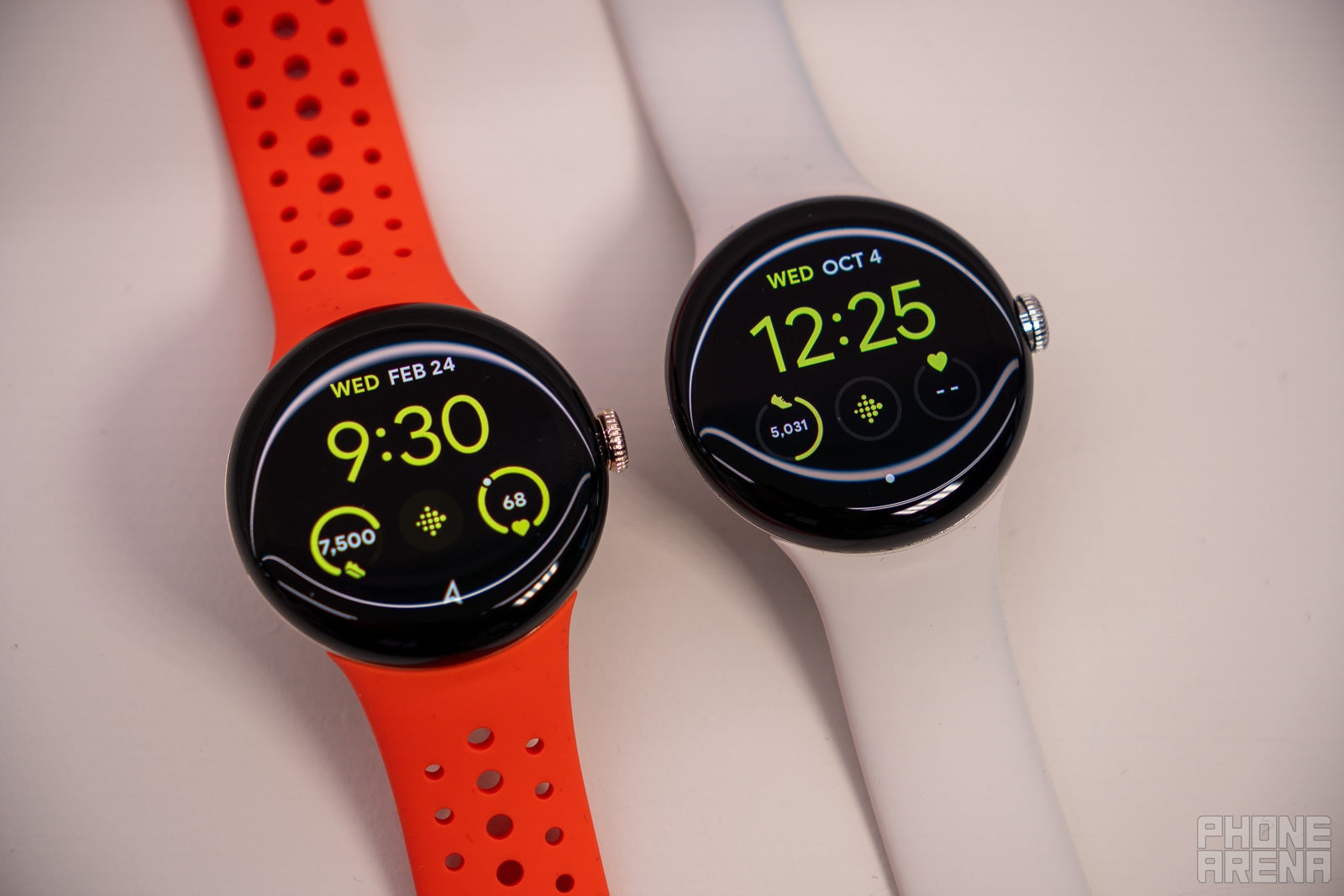 Pixel Watch 2 (left) vs Pixel Watch 1st-gen (right) Image Credit - PhoneArena - Google Pixel Watch 2 vs Pixel Watch 1: What's changed?