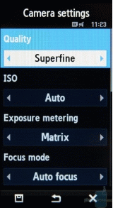 Camera and Camcorder settings - Samsung SGH-F700 Preview