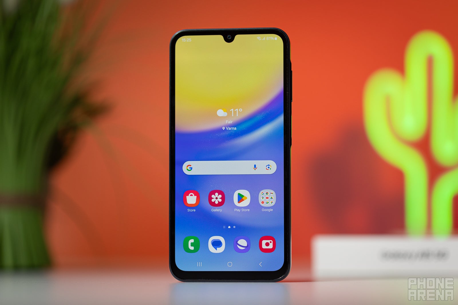The Galaxy A15 5G is made of plastic and has BIG bezels (Image Credit - PhoneArena) - Samsung Galaxy A15 5G Review: Is this sub-$200 phone good enough?