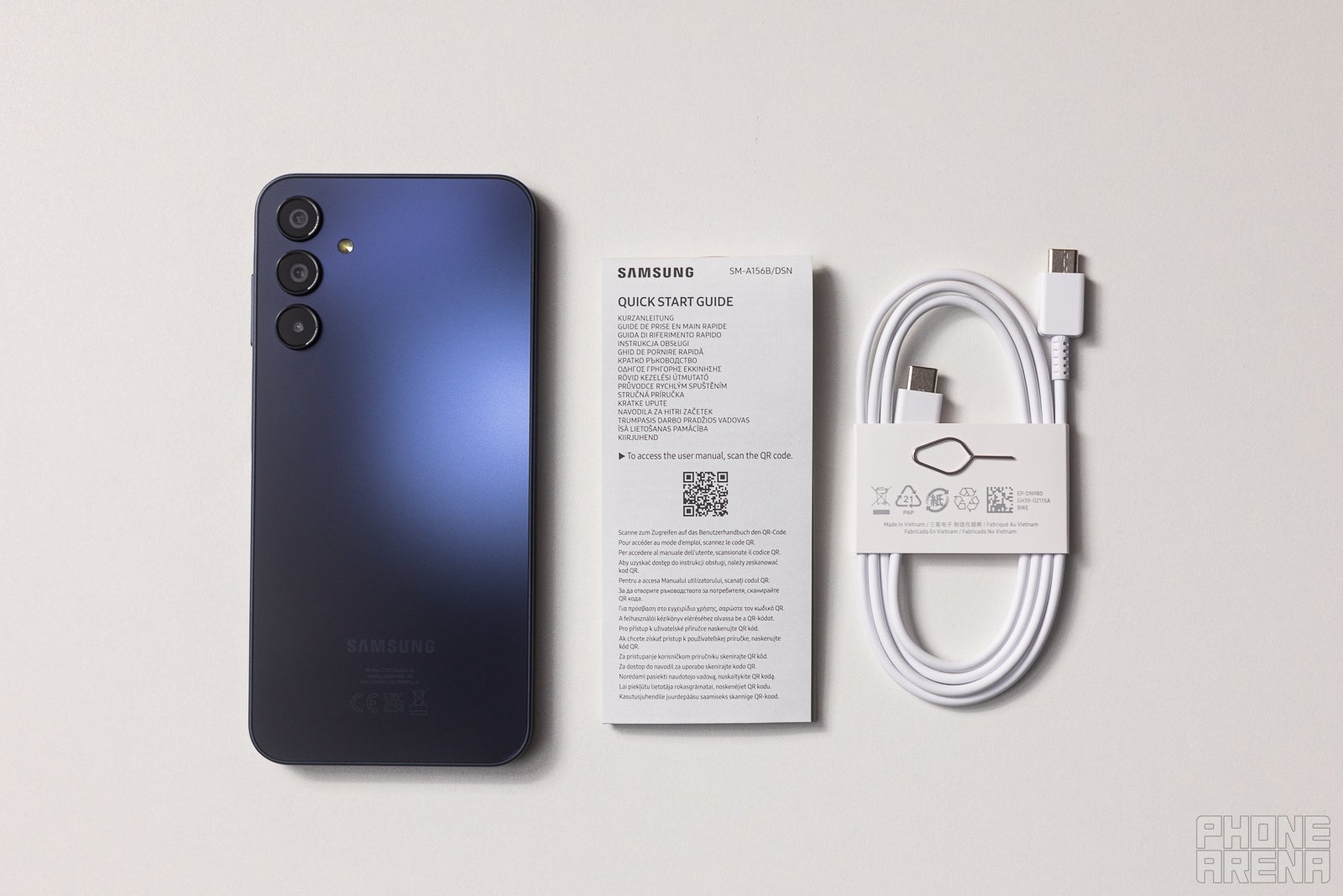 You don't find much in the Galaxy A15 5G box, just a cable and a user manual - Samsung Galaxy A15 5G Review: Is this sub-$200 phone good enough?