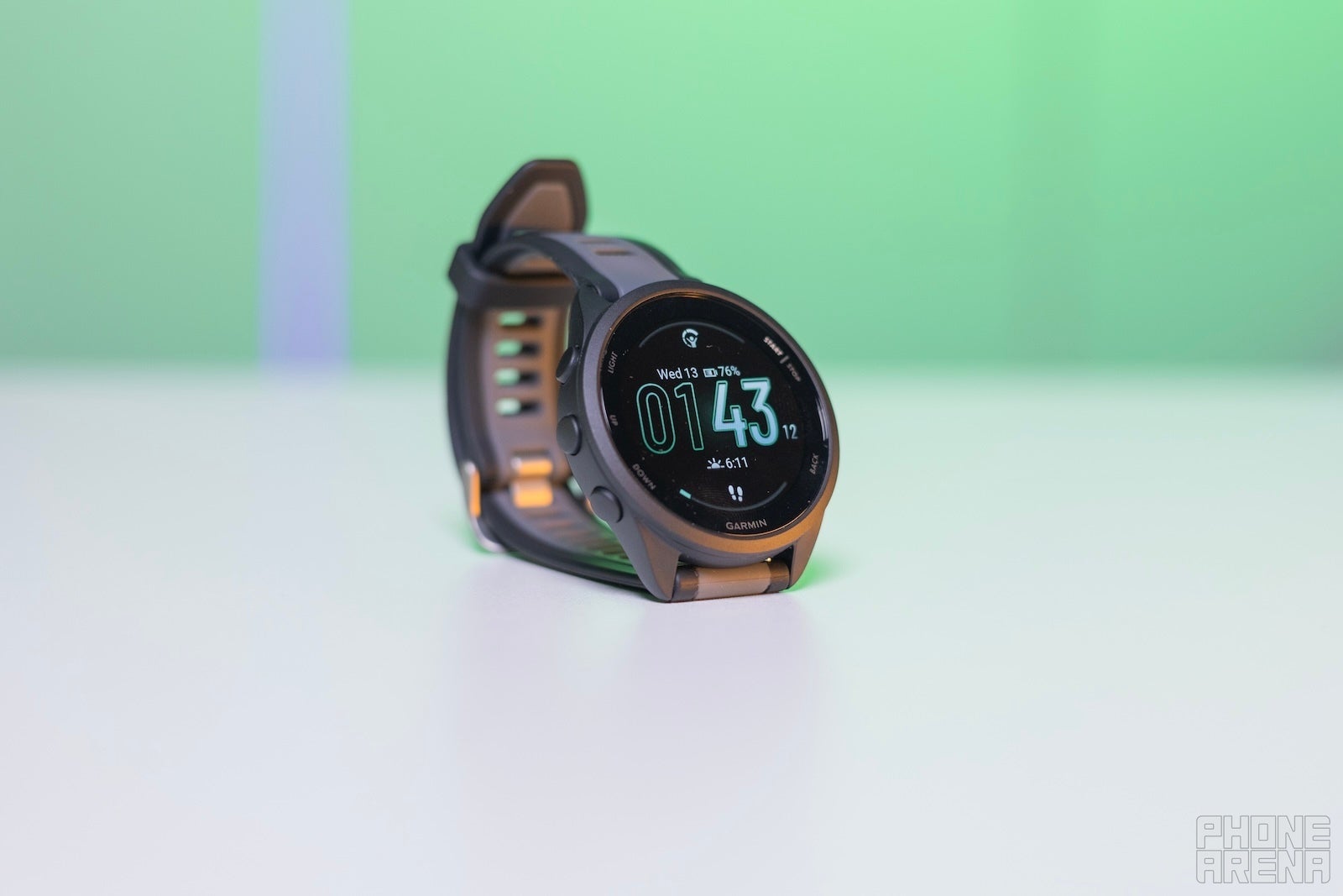The Forerunner 165 is made of plastic and has a flat screen (Image by PhoneArena) - Garmin Forerunner 165 Review: The new default Garmin sports watch
