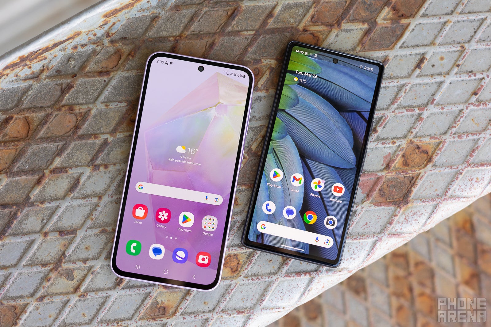 Image Credit-PhoneArena - Galaxy A35 vs Google Pixel 7a: Mid-range battle for the masses