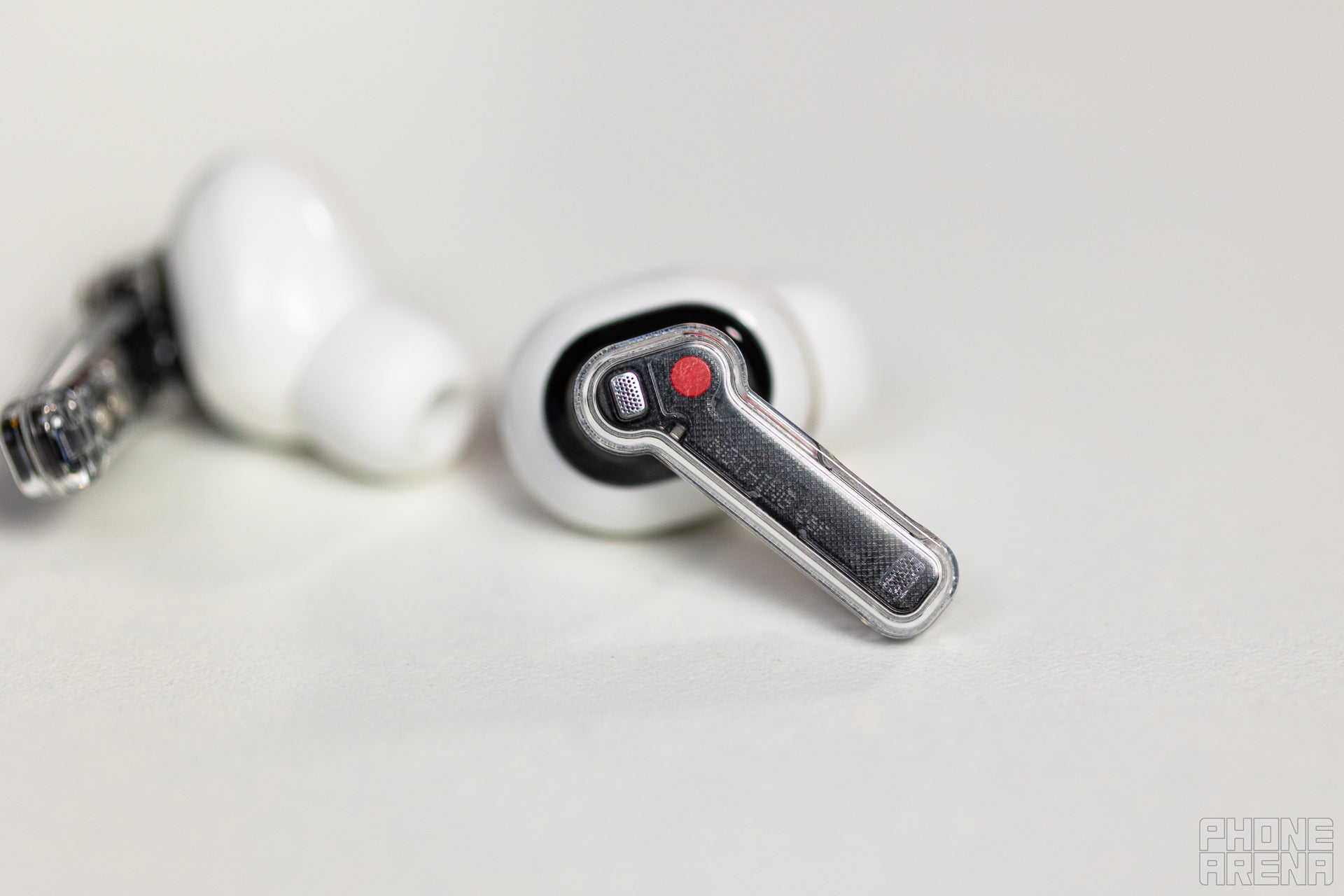 The transparent design still hasn&#039;t gotten old!&amp;nbsp;(Image credit - PhoneArena) - Nothing Ear review: retune, re-release