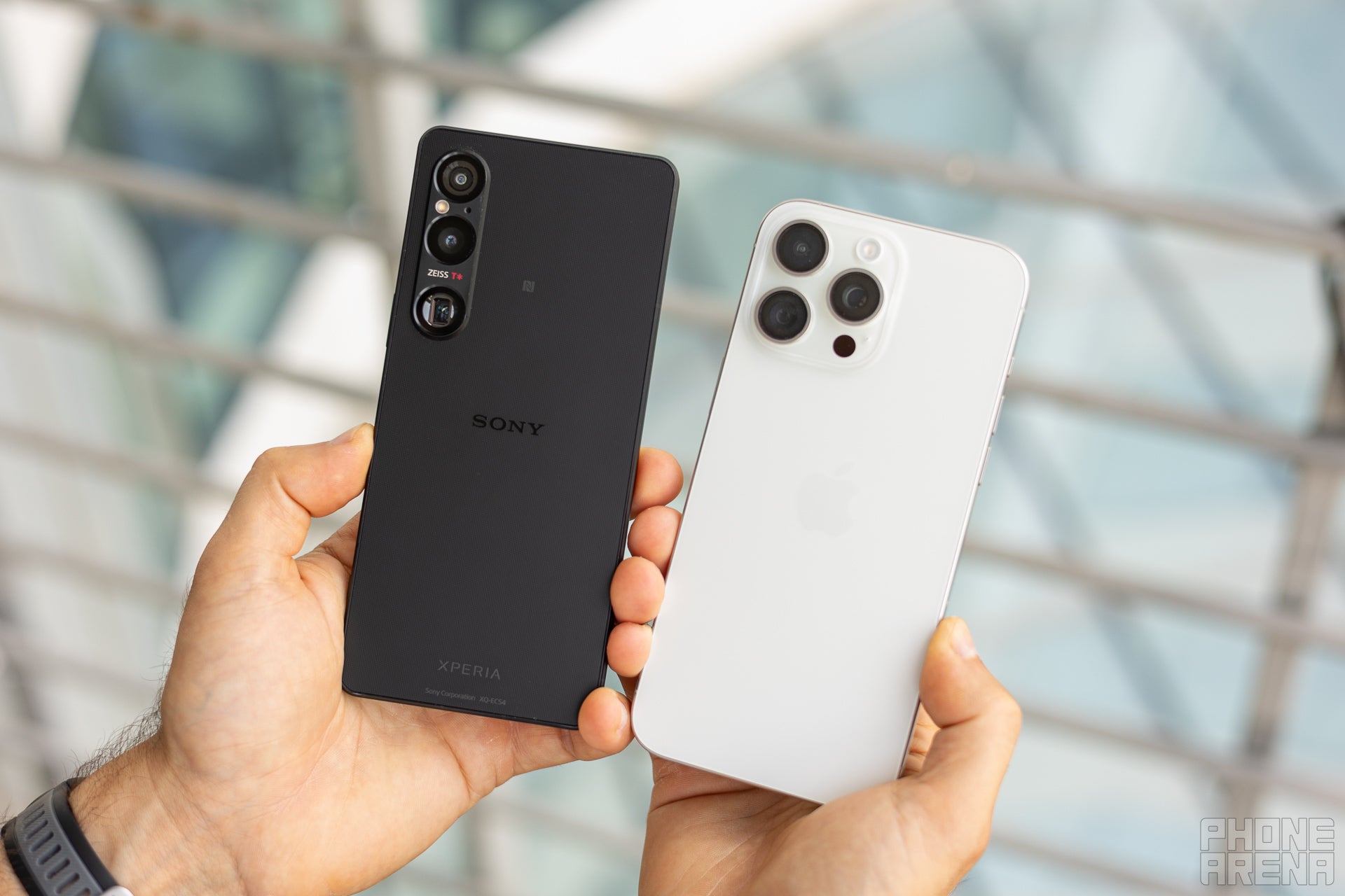 The Xperia 1 VI is still narrower than the iPhone 15 Pro Max (Image by PhoneArena) - Sony Xperia 1 VI vs iPhone 15 Pro Max: Can Xperia challenge the iPhone?