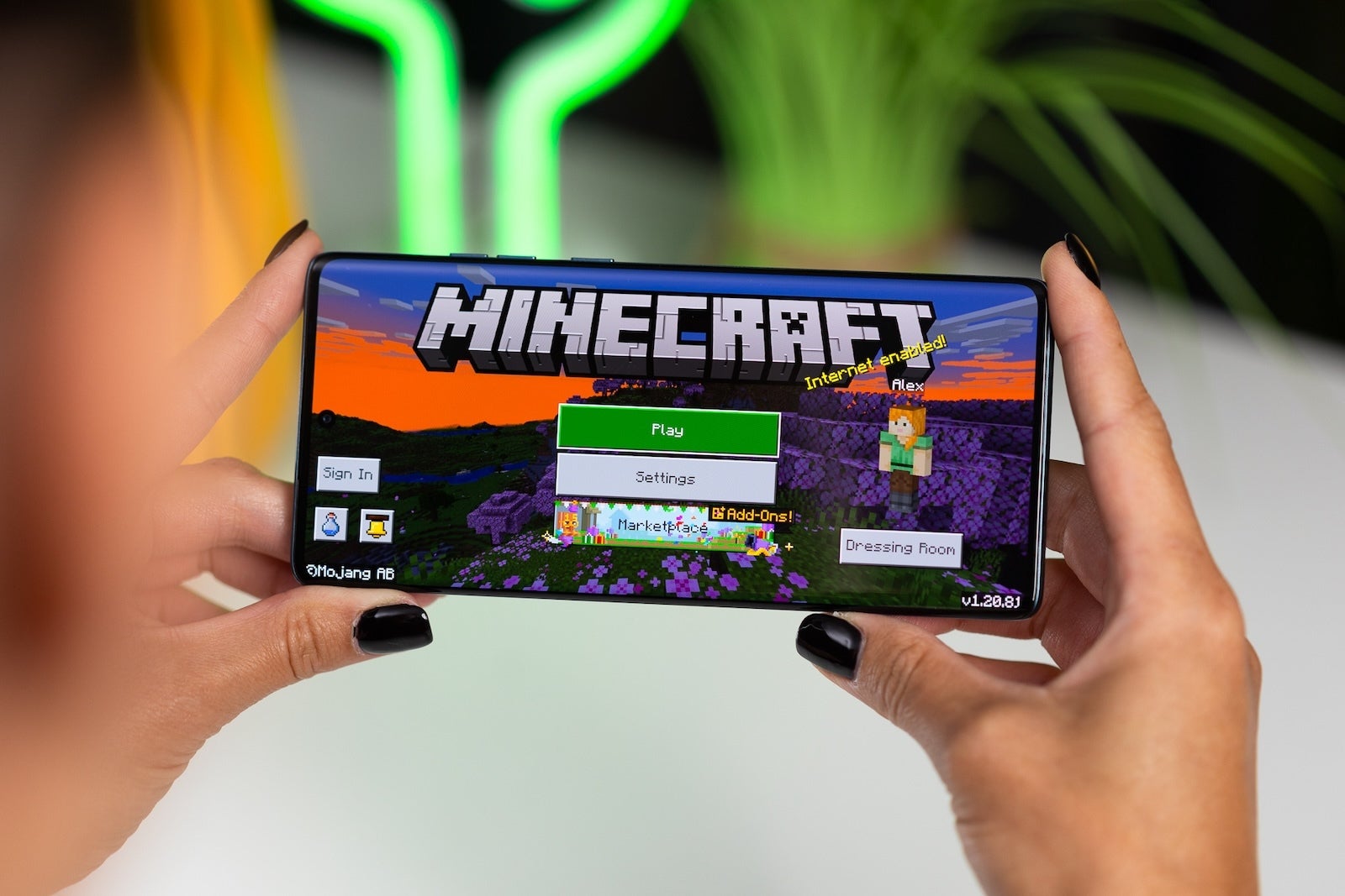 Playing minecraft on the Motorola Edge 50 Fusion. (Image by PhoneArena) - Motorola Edge 50 Fusion Review: This might be one of the best-value phones for 2024