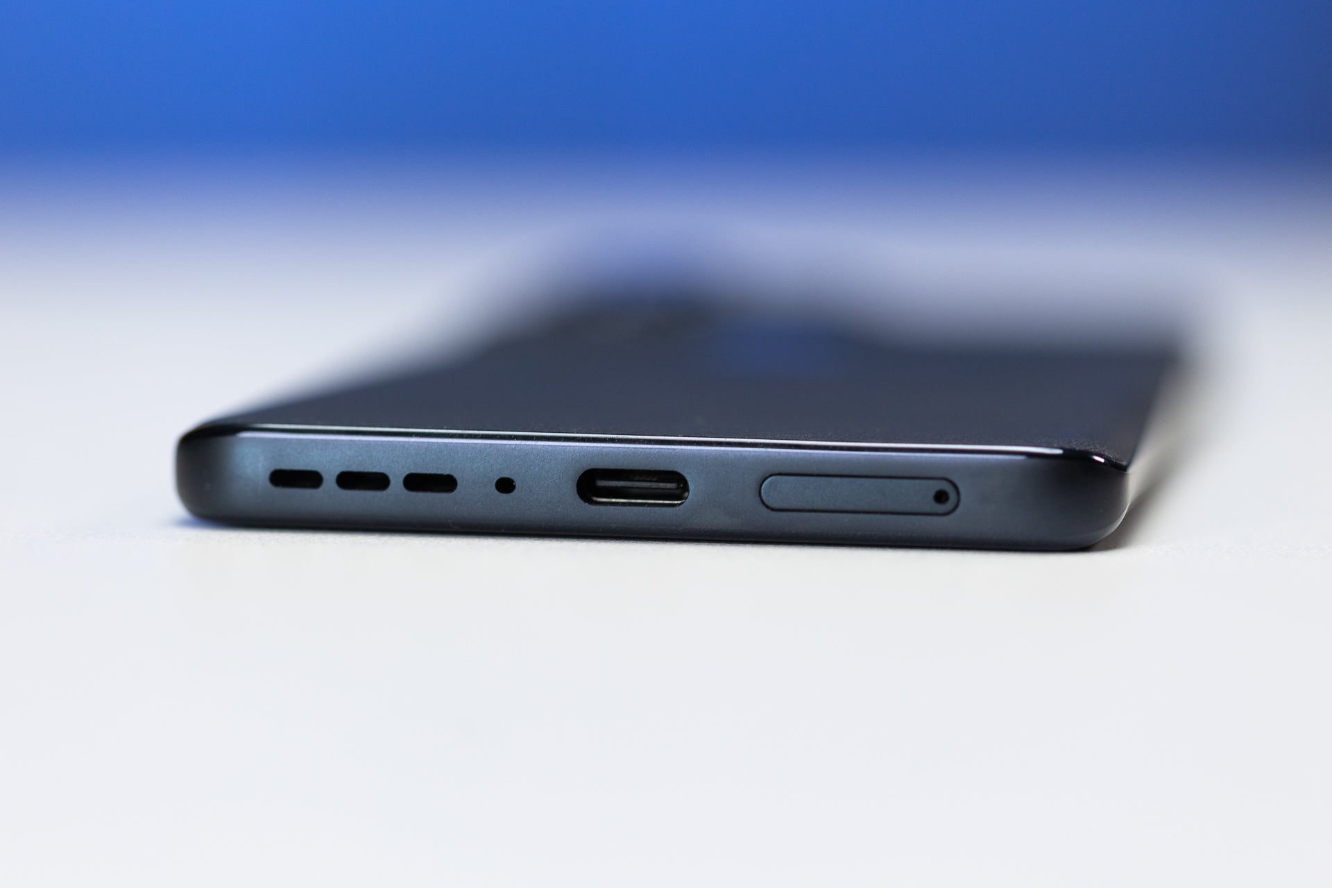 A USB-C port for charging the new Motola Edge 2024 (Image by PhoneArena) - Motorola Edge (2024) Review: A safe and boring update to Motorola&#039;s mid-range phone