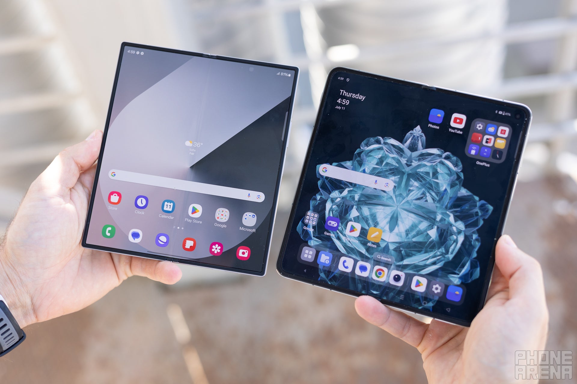 Screens for days (Image by PhoneArena) - Galaxy Z Fold 6 vs OnePlus Open: The foldable trend-setters