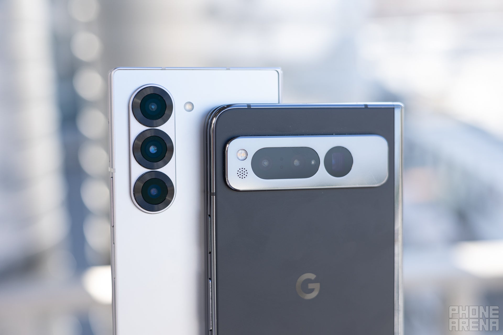 Two nearly identical triple-camera setups, but is there a big difference? (Image by PhoneArena) - Samsung Galaxy Z Fold 6 vs Google Pixel Fold: High-level bout